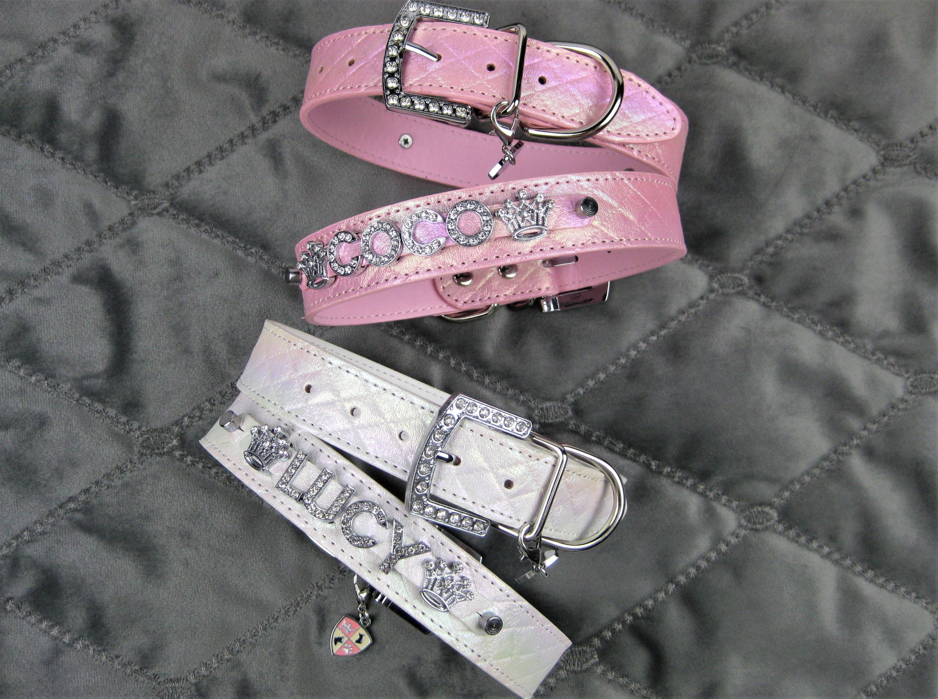 Quilted Iridescent pink collar